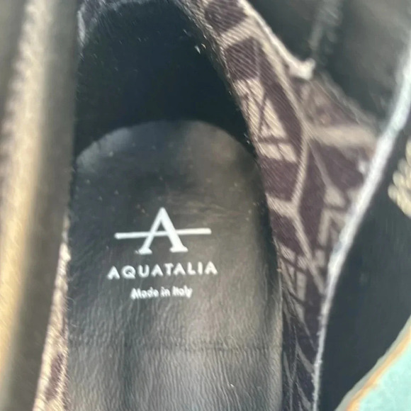 NWOT Aquatalia Liviana Taupe Suede Weatherproof Combat Hiker Boots, Size 8.5M - Picture 9 of 9